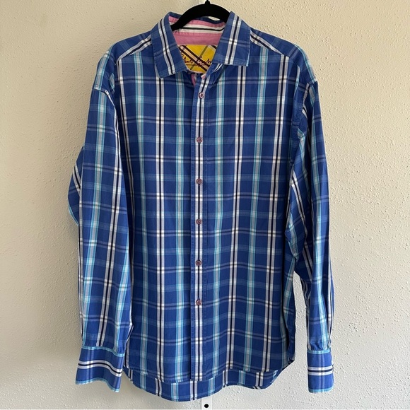 Robert Graham Other - Robert Graham Blue Plaid Men's Shirt size XXL
